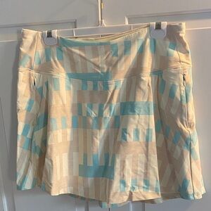 Stylish Cream and Blue Women's Golf Skort